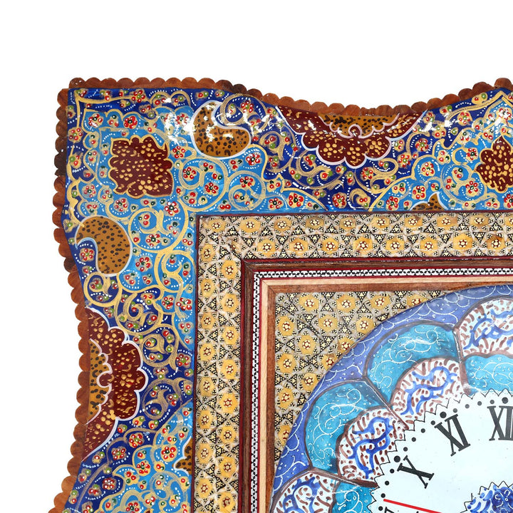 Handmade Hatem-Inlaid Wooden Wall Clock – WAAH149
