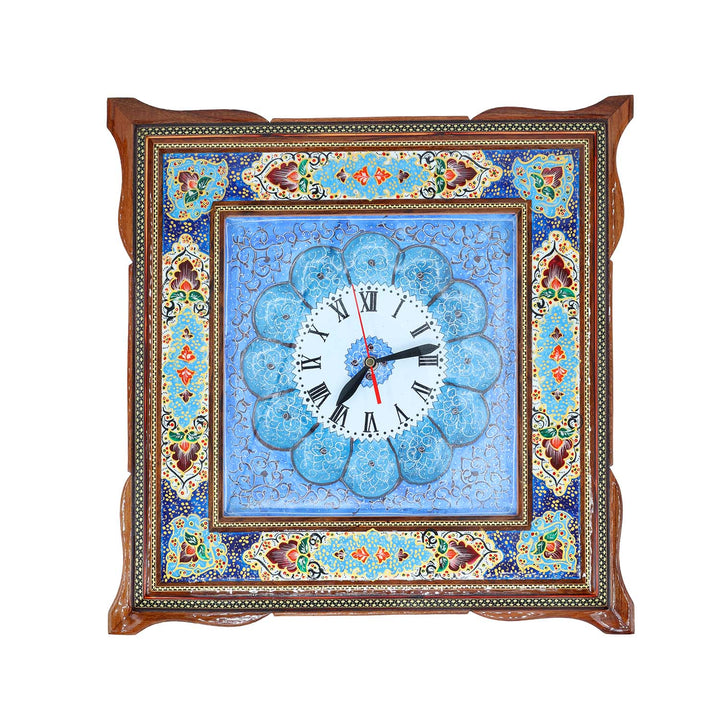 Handmade Hatem-Inlaid Wooden Wall Clock – WAAH151