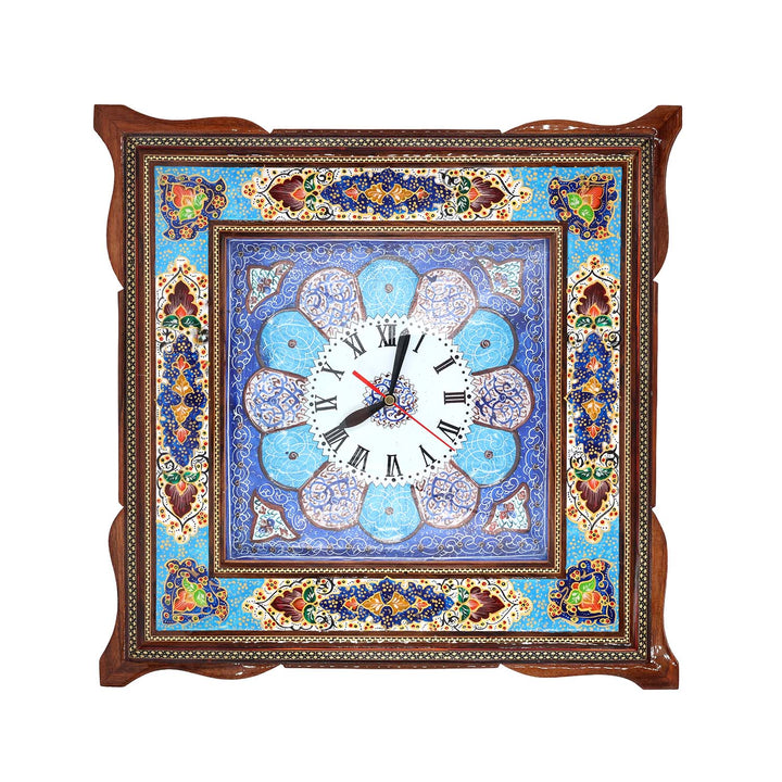 Handmade Hatem-Inlaid Wooden Wall Clock – WAAH152