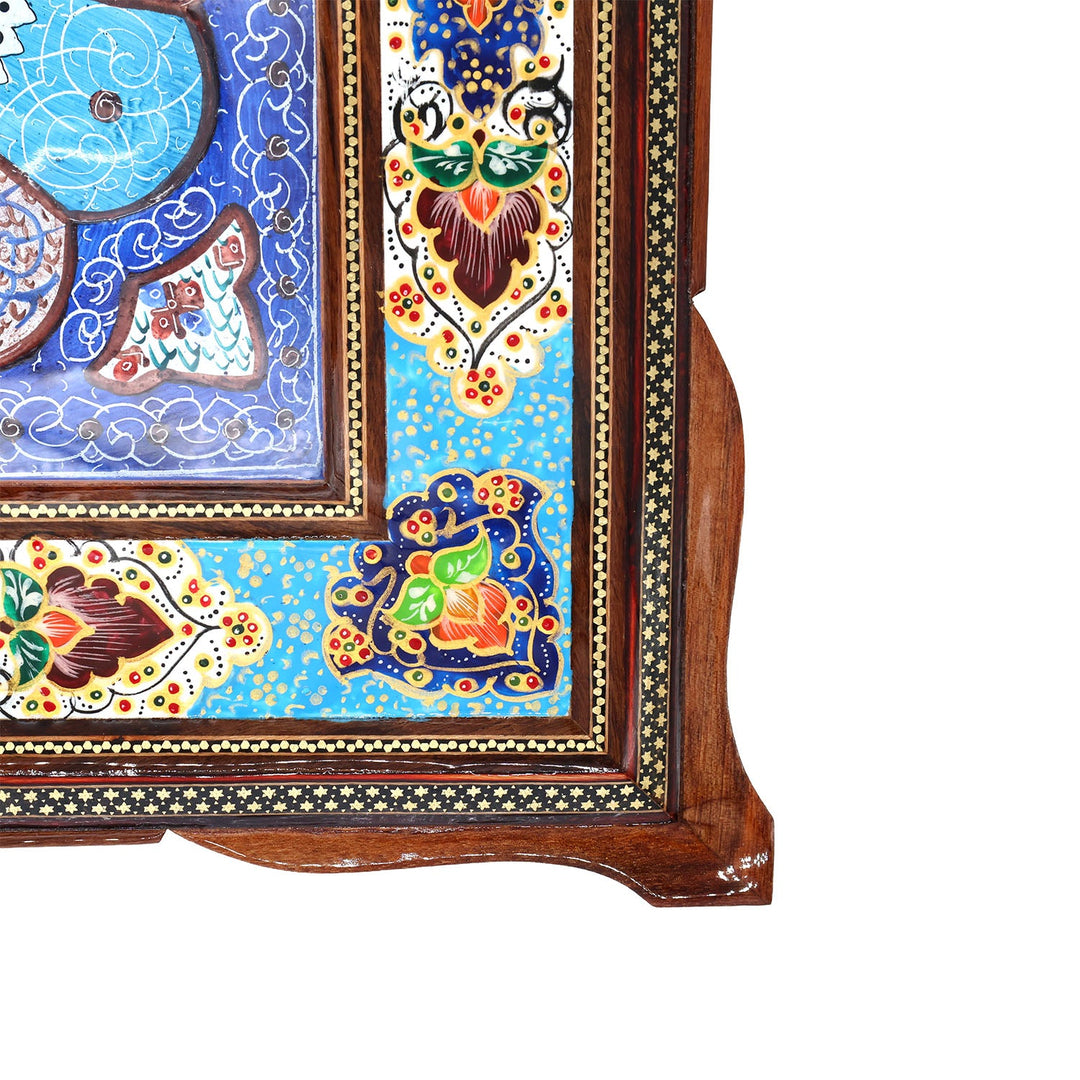 Handmade Hatem-Inlaid Wooden Wall Clock – WAAH152