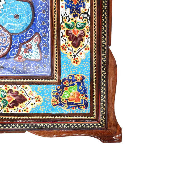 Handmade Hatem-Inlaid Wooden Wall Clock – WAAH152