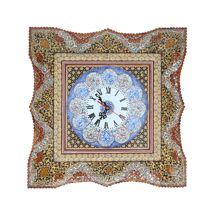 Handmade Hatem-Inlaid Wooden Wall Clock – WAAH154