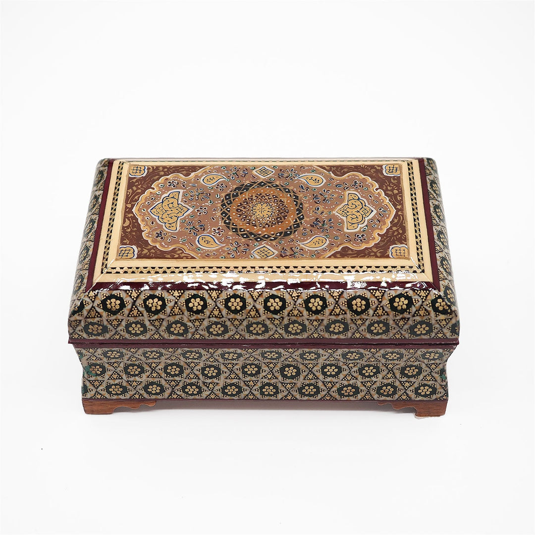 Handmade Hatem-Inlaid Wooden Decorative Box – WAAH155