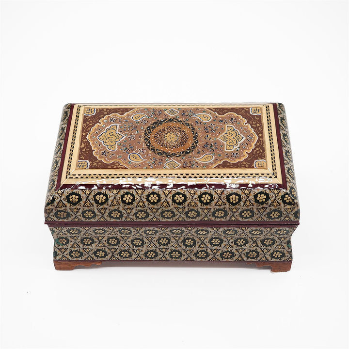 Handmade Hatem-Inlaid Wooden Decorative Box – WAAH155