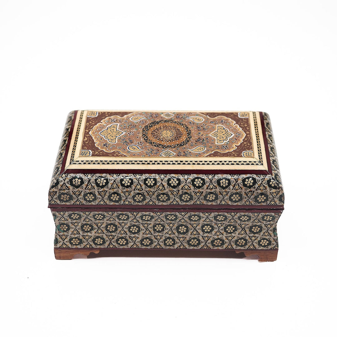 Handmade Hatem-Inlaid Wooden Decorative Box – WAAH155