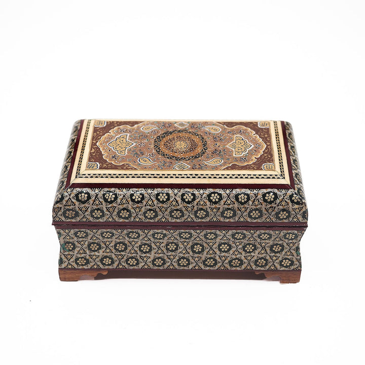 Handmade Hatem-Inlaid Wooden Decorative Box – WAAH155
