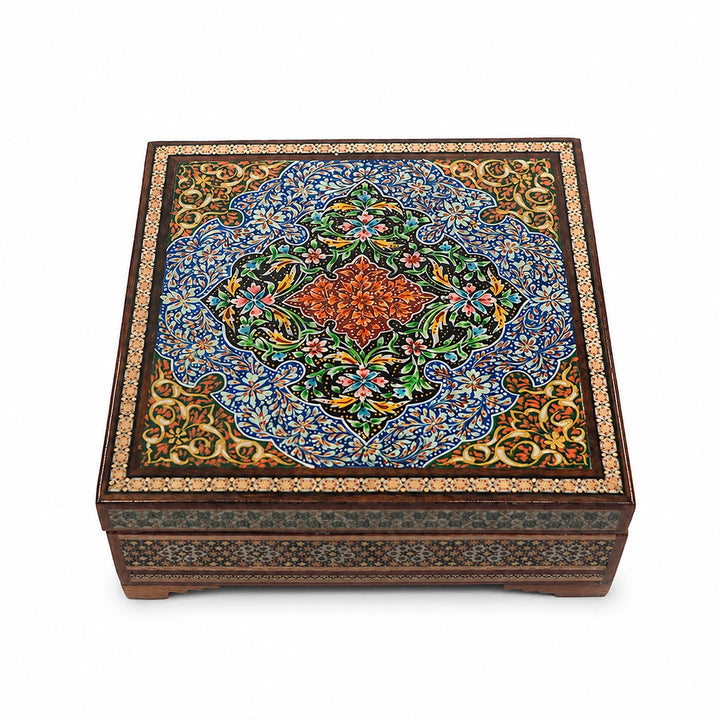 Handmade Hatem-Inlaid Wooden Decorative Box – WAAH157