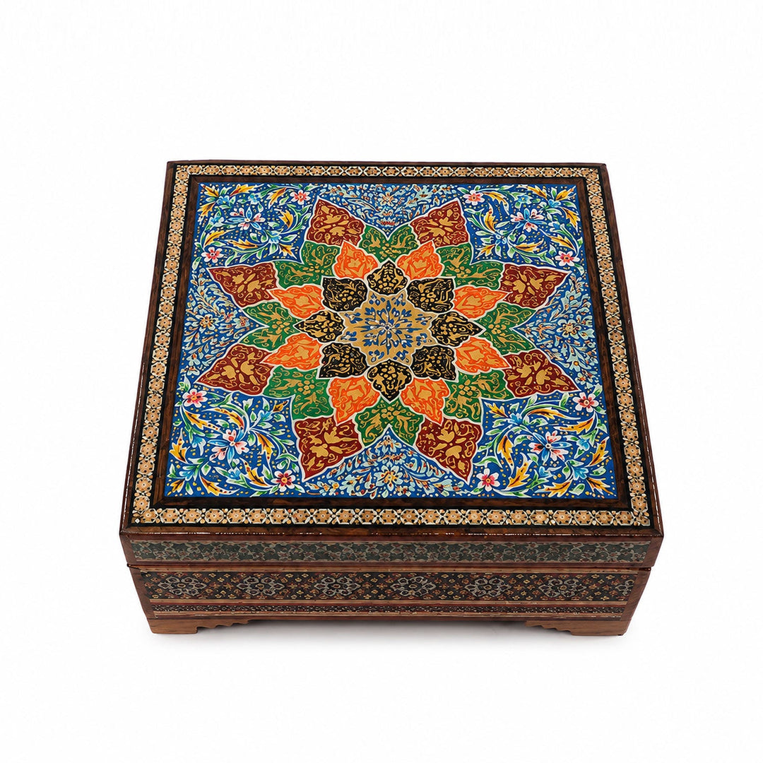 Handmade Hatem-Inlaid Wooden Decorative Box – WAAH158
