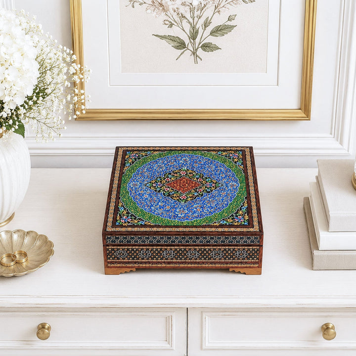 Handmade Hatem-Inlaid Wooden Decorative Box – WAAH159