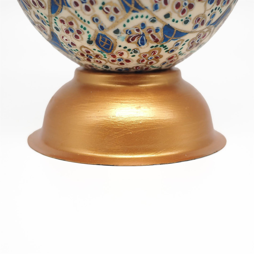 Hand-Embellished Natural Ostrich Egg Ornament – WAAH161