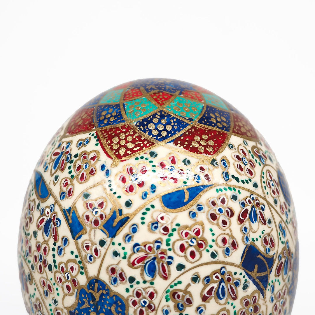 Hand-Embellished Natural Ostrich Egg Ornament – WAAH161