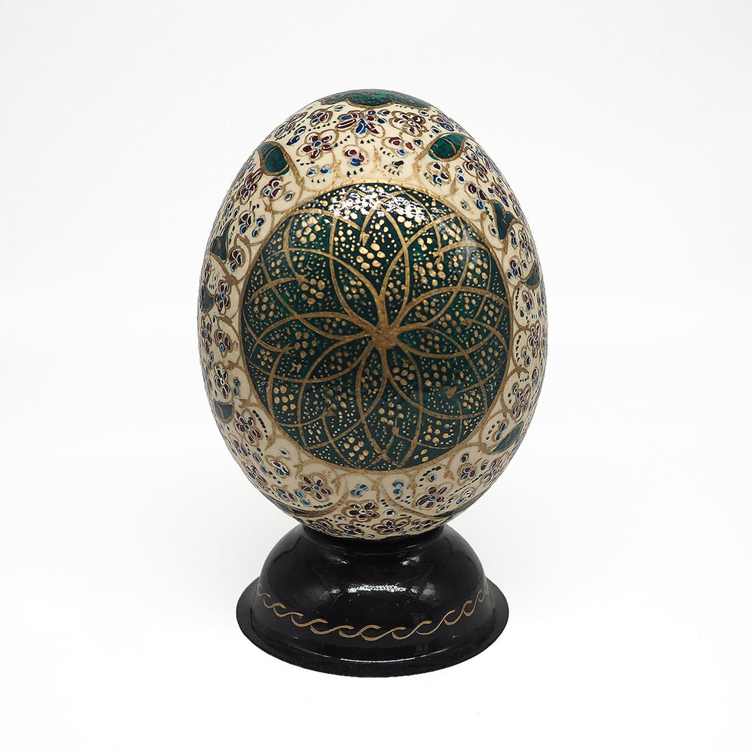 Hand-Embellished Natural Ostrich Egg Ornament – WAAH162