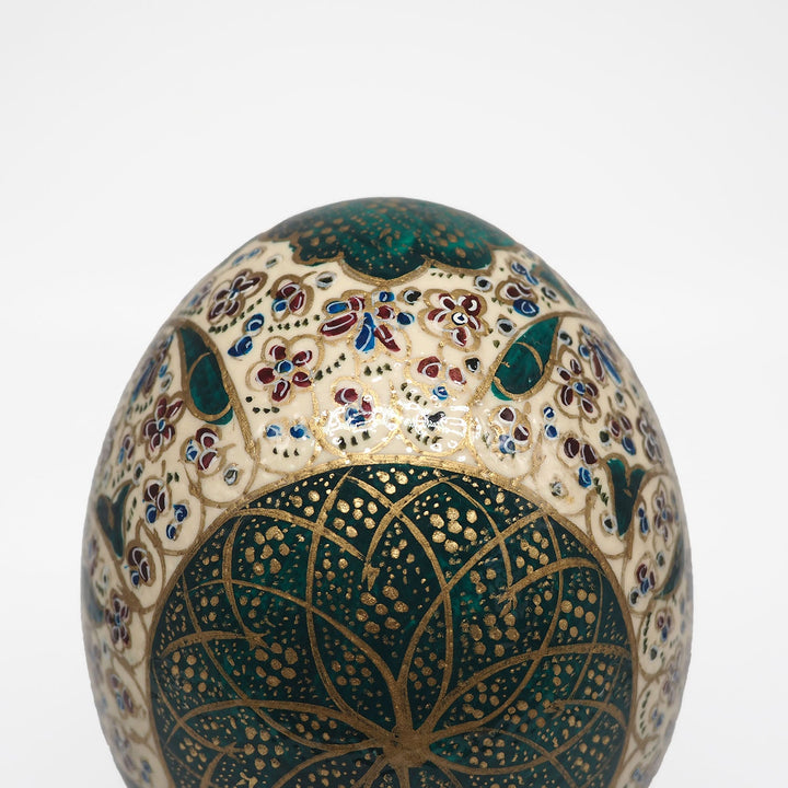 Hand-Embellished Natural Ostrich Egg Ornament – WAAH162