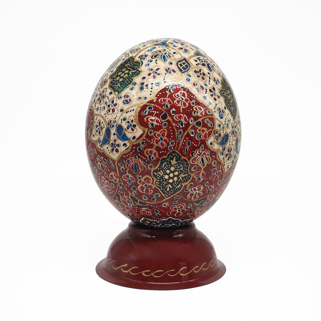 Hand-Embellished Natural Ostrich Egg Ornament – WAAH163
