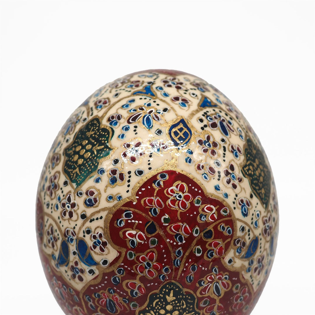 Hand-Embellished Natural Ostrich Egg Ornament – WAAH163