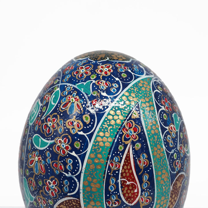 Hand-Embellished Natural Ostrich Egg Ornament – WAAH164