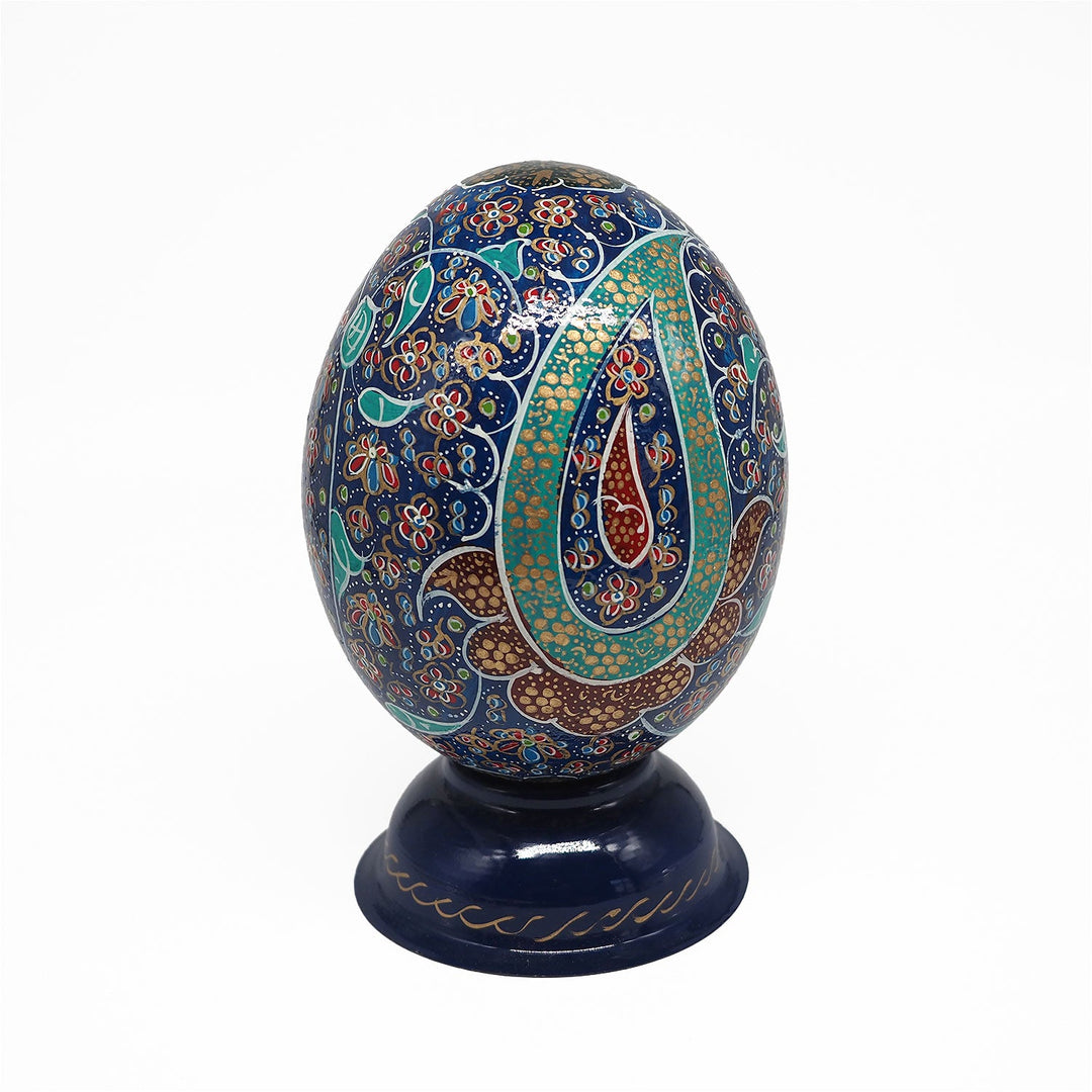 Hand-Embellished Natural Ostrich Egg Ornament – WAAH164
