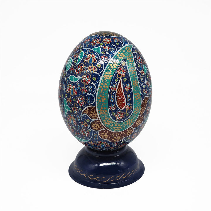 Hand-Embellished Natural Ostrich Egg Ornament – WAAH164