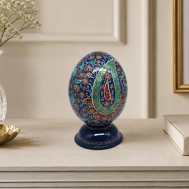 Hand-Embellished Natural Ostrich Egg Ornament – WAAH164