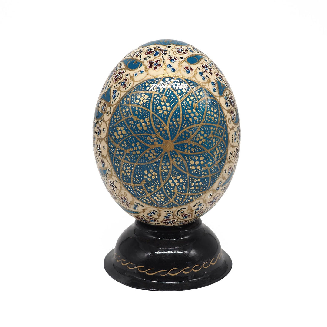 Hand-Embellished Natural Ostrich Egg Ornament – WAAH165