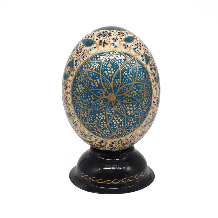 Hand-Embellished Natural Ostrich Egg Ornament – WAAH165