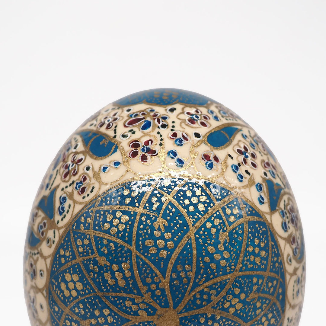 Hand-Embellished Natural Ostrich Egg Ornament – WAAH165