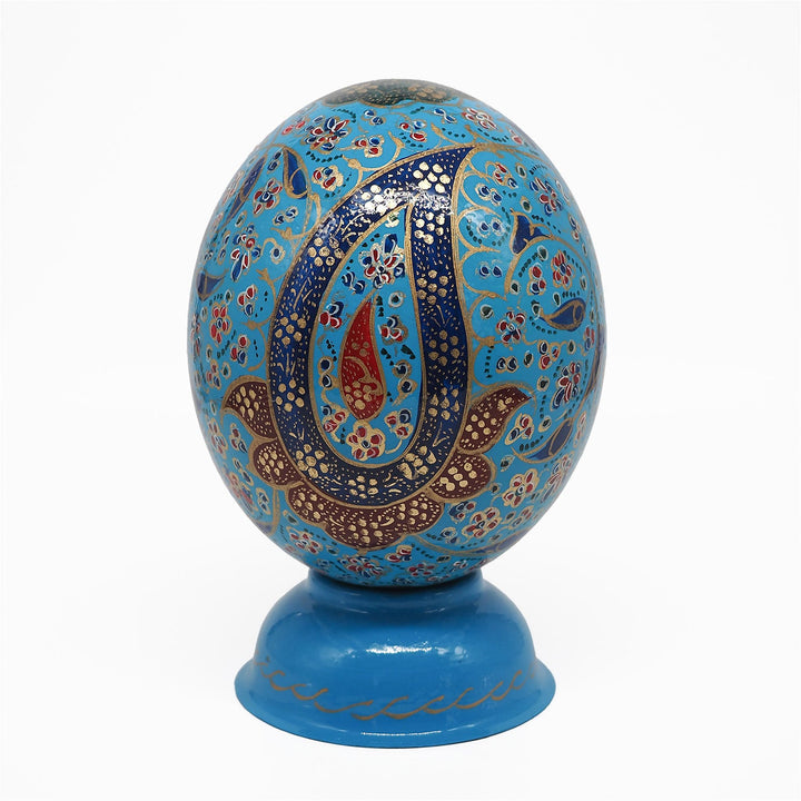 Hand-Embellished Natural Ostrich Egg Ornament – WAAH167