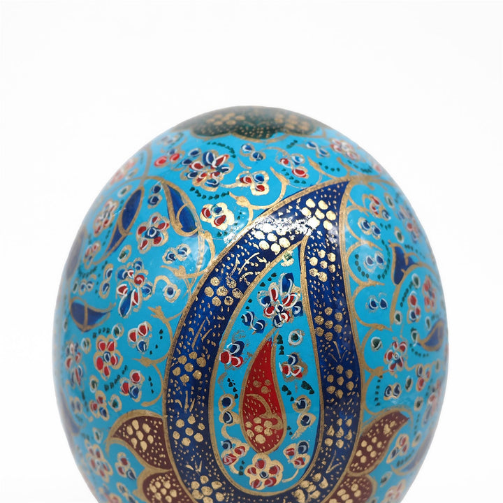Hand-Embellished Natural Ostrich Egg Ornament – WAAH167