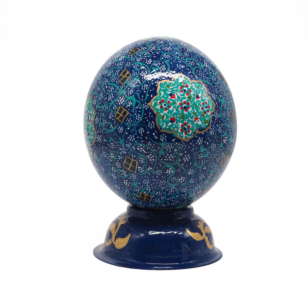 Hand-Embellished Natural Ostrich Egg Ornament – WAAH168