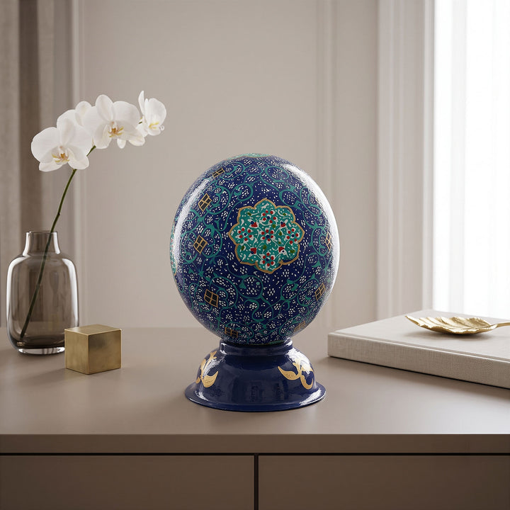 Hand-Embellished Natural Ostrich Egg Ornament – WAAH168