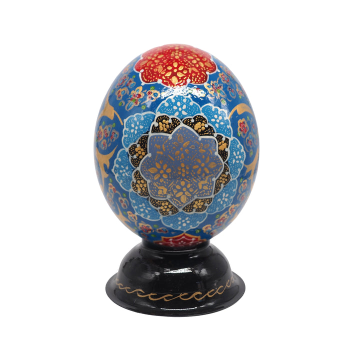 Hand-Embellished Natural Ostrich Egg Ornament – WAAH169