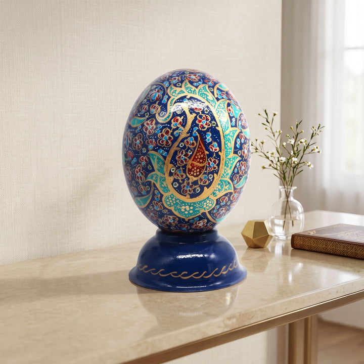 Hand-Embellished Natural Ostrich Egg Ornament – WAAH170