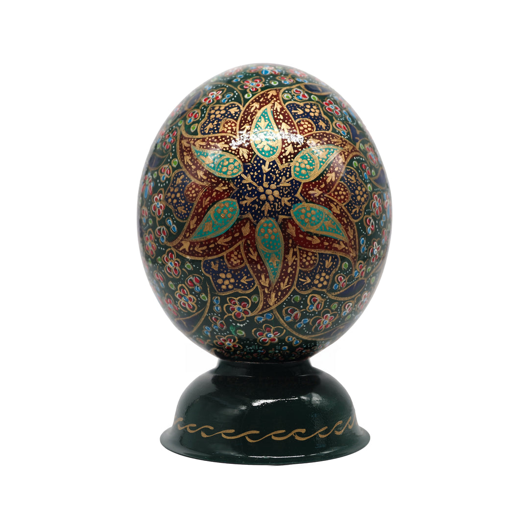Hand-Embellished Natural Ostrich Egg Ornament – WAAH171