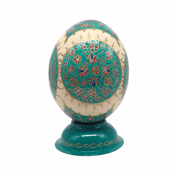 Hand-Embellished Natural Ostrich Egg Ornament – WAAH173