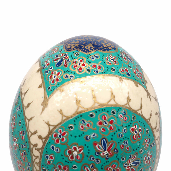 Hand-Embellished Natural Ostrich Egg Ornament – WAAH173