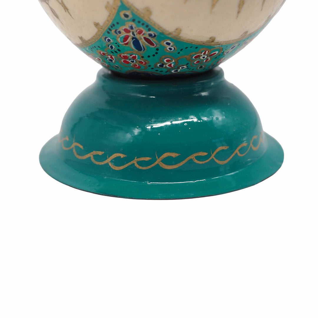Hand-Embellished Natural Ostrich Egg Ornament – WAAH173