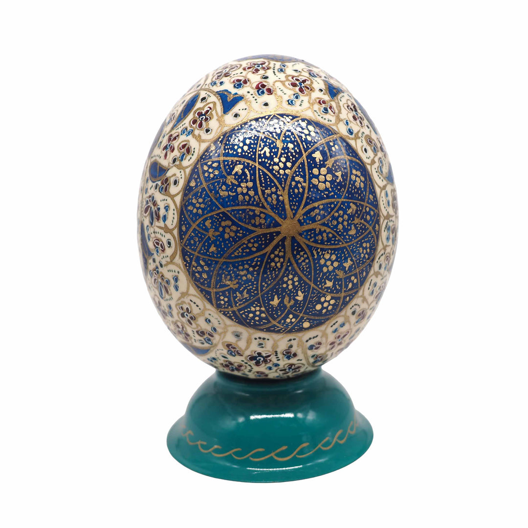 Hand-Embellished Natural Ostrich Egg Ornament – WAAH174