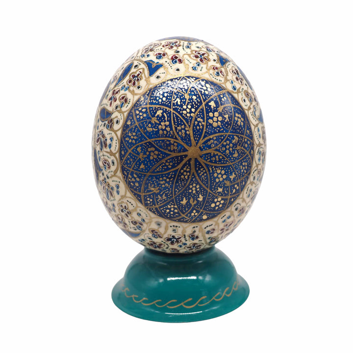 Hand-Embellished Natural Ostrich Egg Ornament – WAAH174