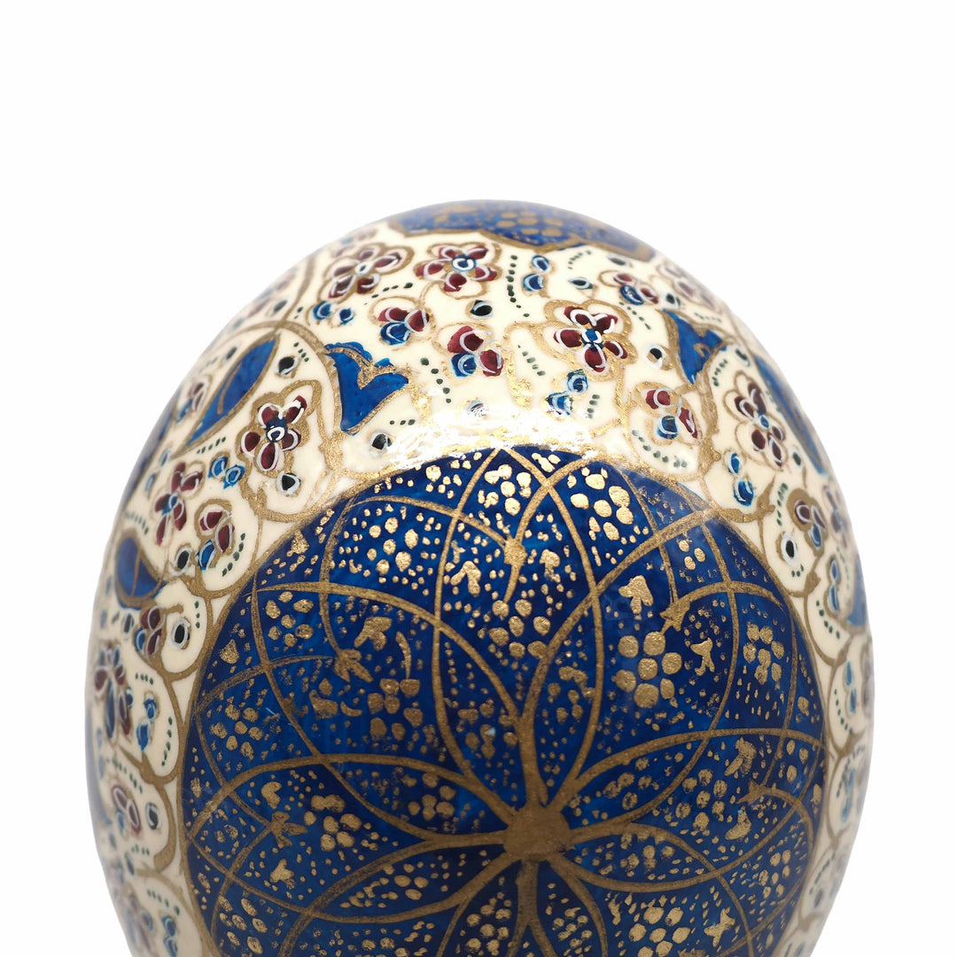 Hand-Embellished Natural Ostrich Egg Ornament – WAAH174