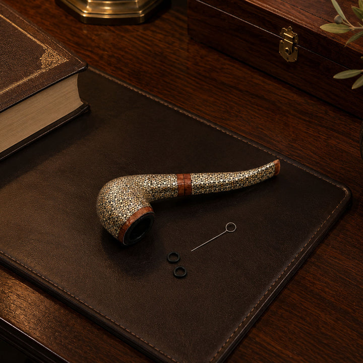 Handmade Hatem-Inlaid Wooden Smoking Pipe – WAAH175