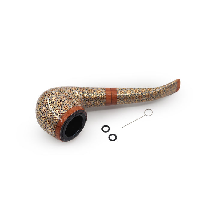 Handmade Hatem-Inlaid Wooden Smoking Pipe – WAAH175