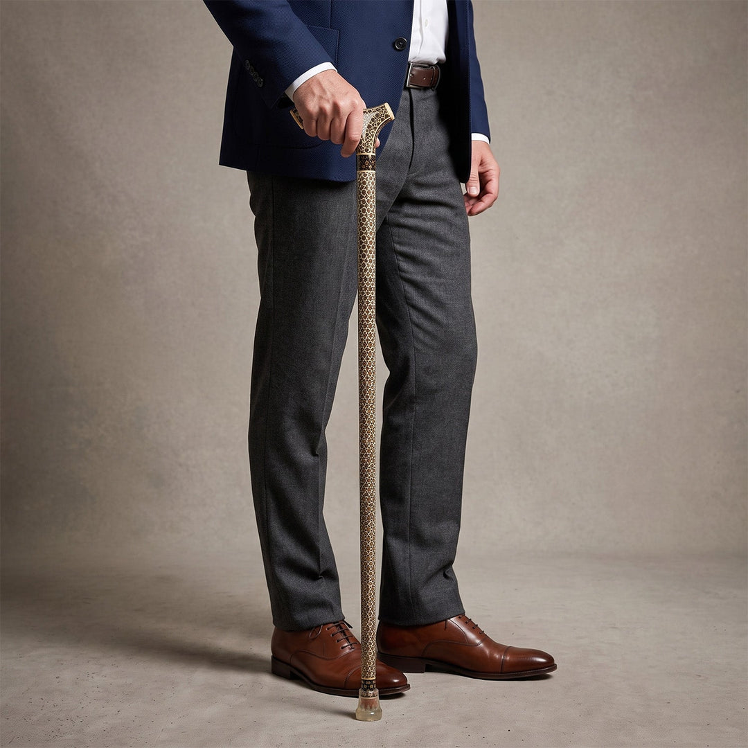 Handmade Hatem-Inlaid Wooden Walking Cane – WAAH176