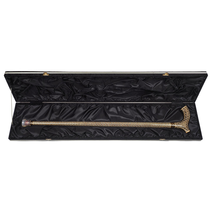 Handmade Hatem-Inlaid Wooden Walking Cane – WAAH176