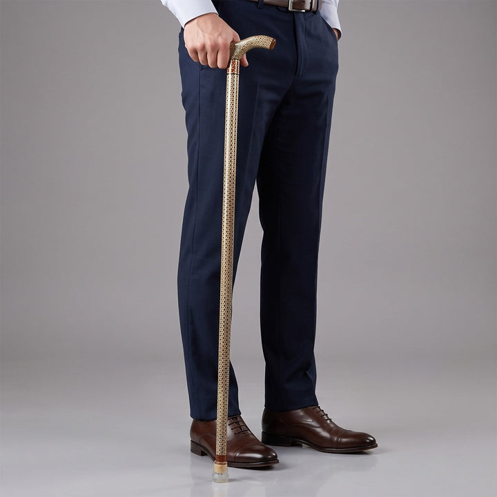 Handmade Hatem-Inlaid Wooden Walking Cane – WAAH177