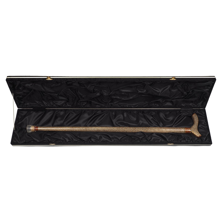 Handmade Hatem-Inlaid Wooden Walking Cane – WAAH177