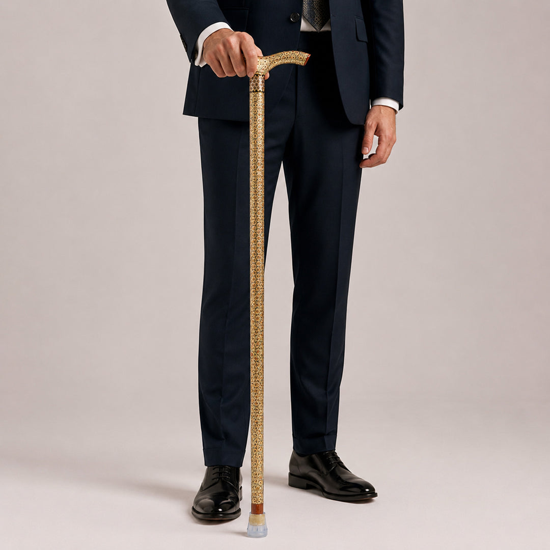 Handmade Hatem-Inlaid Wooden Walking Cane – WAAH181
