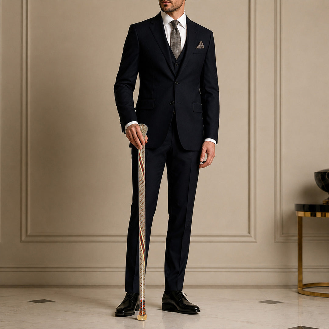 Handmade Hatem-Inlaid Wooden Walking Cane – WAAH185