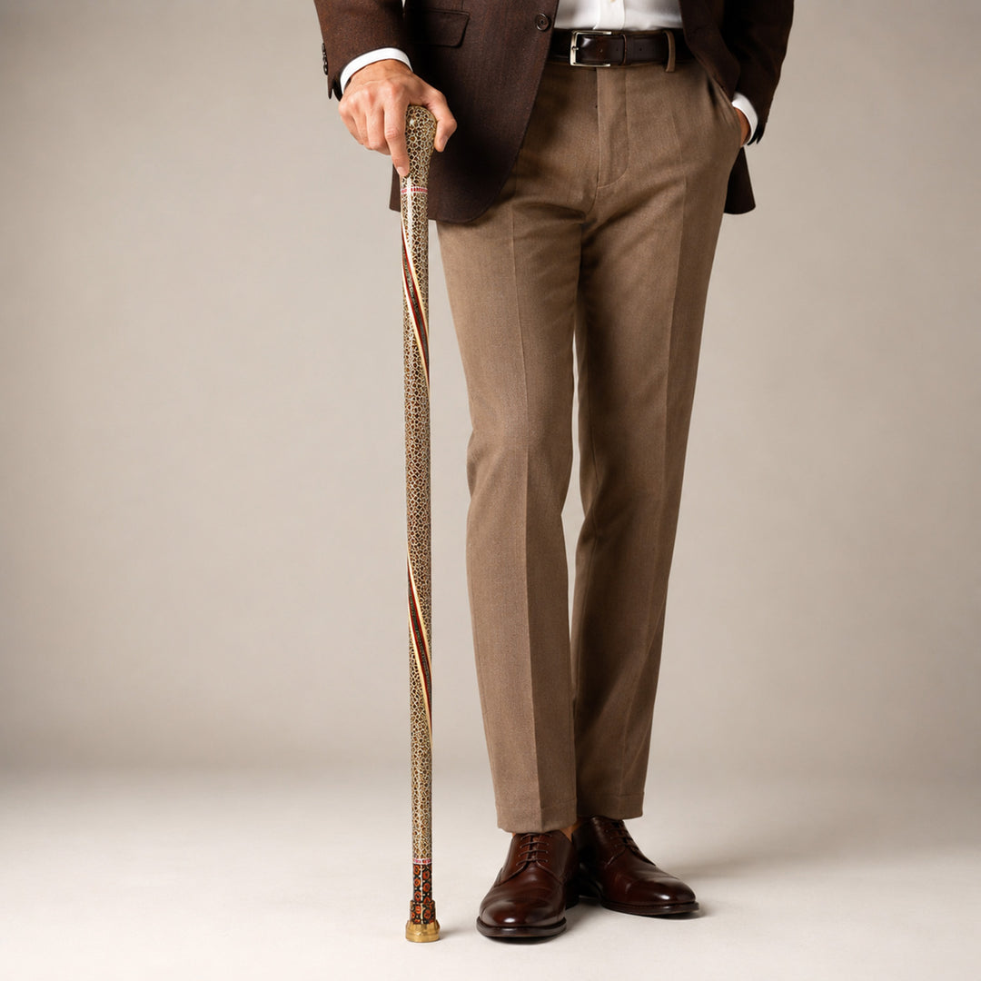Handmade Hatem-Inlaid Wooden Walking Cane – WAAH186