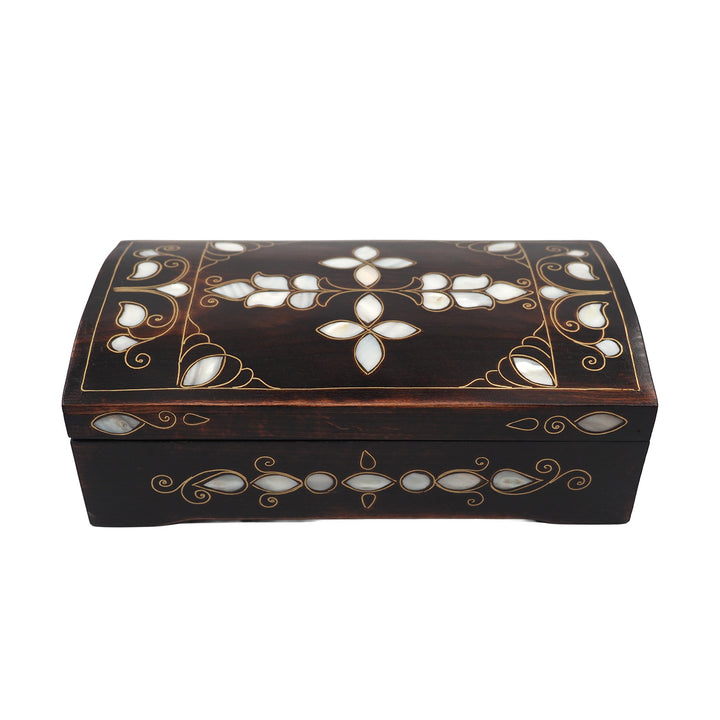 Floral Motif | Handcrafted Mother-of-Pearl &amp; Copper Wire Inlaid Wooden Box – WAAH189