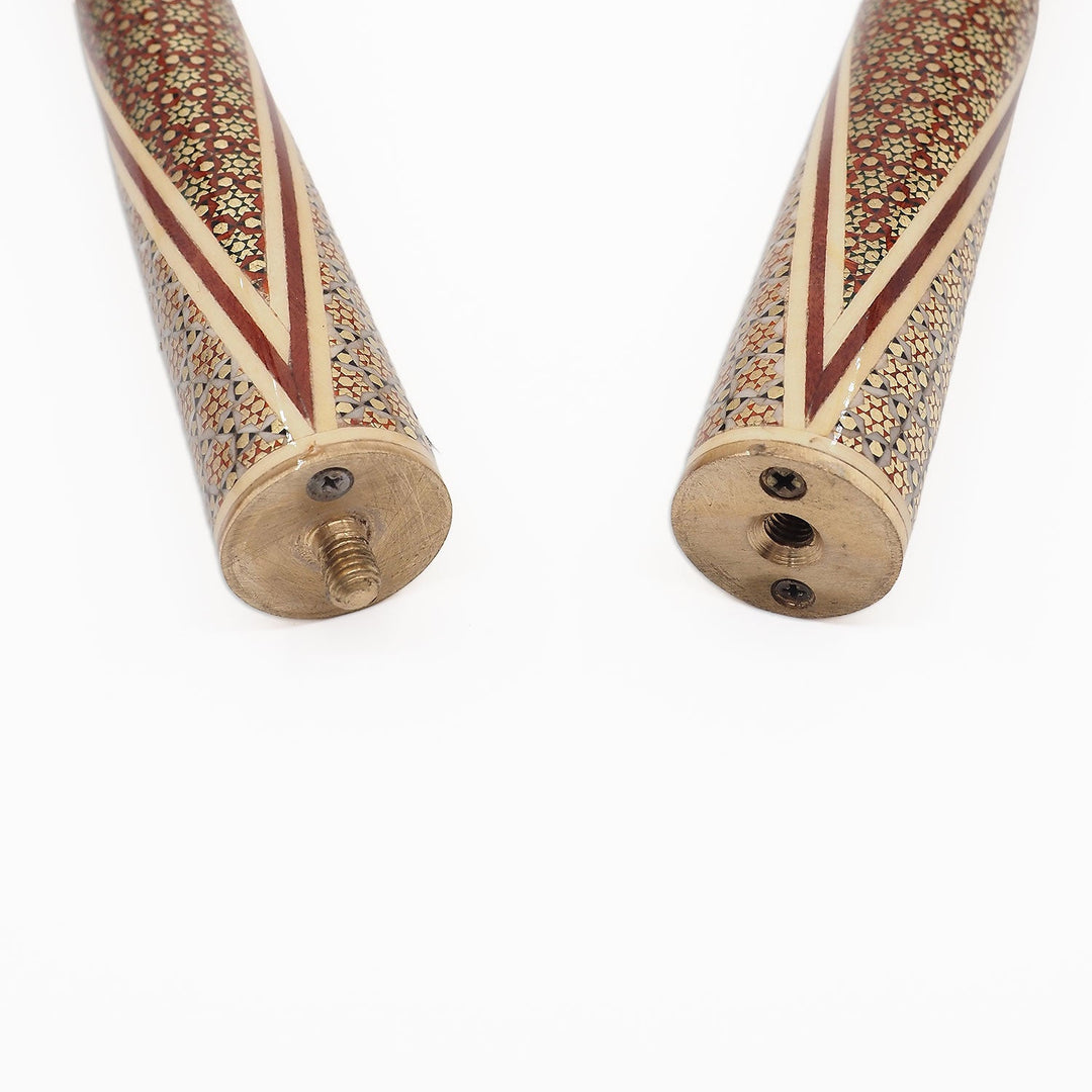 Handcrafted Hatem-Inlaid Wooden Walking Cane with Carrying Case - WAAH216